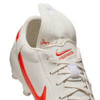 Nike Premier III Gazon Naturel Chaussures de Foot (FG) Gris Clair Rouge Vif