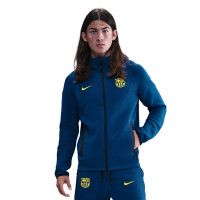 Survêtement Nike FC Barcelona Tech en polaire entièrement zippé 2025-2026 bleu foncé jaune