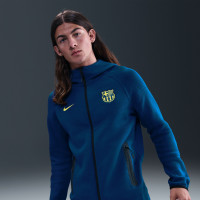 Survêtement Nike FC Barcelona Tech en polaire entièrement zippé 2025-2026 bleu foncé jaune