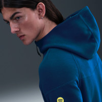 Survêtement Nike FC Barcelona Tech en polaire entièrement zippé 2025-2026 bleu foncé jaune