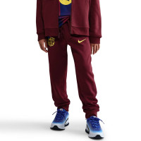 Pantalon De Survêtement En Polaire Nike FC Barcelona Club 2025-2026 Pour Enfants, Rouge Foncé, Jaune