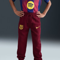 Pantalon De Survêtement En Polaire Nike FC Barcelona Club 2025-2026 Pour Enfants, Rouge Foncé, Jaune