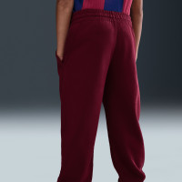 Pantalon De Survêtement En Polaire Nike FC Barcelona Club 2025-2026 Pour Enfants, Rouge Foncé, Jaune