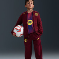 Pantalon De Survêtement En Polaire Nike FC Barcelona Club 2025-2026 Pour Enfants, Rouge Foncé, Jaune