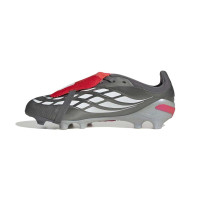 adidas Predator Elite FT Gras Voetbalschoenen (FG) Kids Donkergrijs Wit Zilver Rood