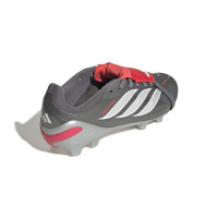 adidas Predator Elite FT Gras Voetbalschoenen (FG) Kids Donkergrijs Wit Zilver Rood