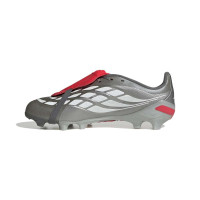 adidas Predator League FT Gazon Naturel Chaussures de Foot (FG) Enfants Gris Foncé Blanc Argenté Rouge
