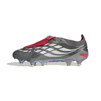 adidas Predator Elite FT IJzeren-Nop Voetbalschoenen (SG) Donkergrijs Wit Zilver Rood
