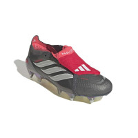 adidas Predator Elite FT IJzeren-Nop Voetbalschoenen (SG) Donkergrijs Wit Zilver Rood