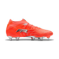 PUMA Future 9 Ultimate Crampons Vissés Chaussures de Foot (SG) Rouge Vif Argenté Noir