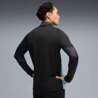 PUMA Olympique Marseille Haut d'Entraînement 1/4-Zip 2025-2026 Noir Bleu Clair