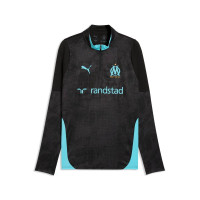 PUMA Olympique Marseille Haut d'Entraînement 1/4-Zip 2025-2026 Noir Bleu Clair