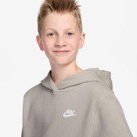 Costume De Jogging En Polaire Nike Sportswear Club à Capuche Pour Enfants, Marron Clair, Blanc