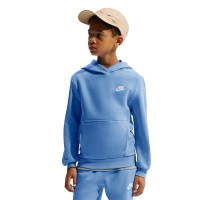 Sweat à capuche en polaire Nike Sportswear Club pour Enfants, bleu et blanc