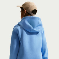 Sweat à capuche en polaire Nike Sportswear Club pour Enfants, bleu et blanc