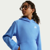 Sweat à capuche en polaire Nike Sportswear Club pour Enfants, bleu et blanc