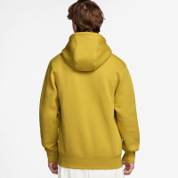 Sweat à capuche en polaire Nike Sportswear Club jaune foncé et blanc