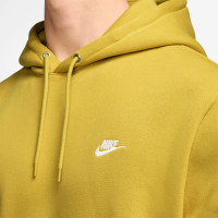 Sweat à capuche en polaire Nike Sportswear Club jaune foncé et blanc
