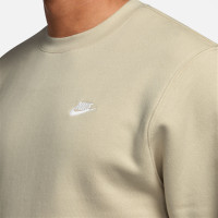Nike Club Fleece Crew Sweater Lichtbeige Wit