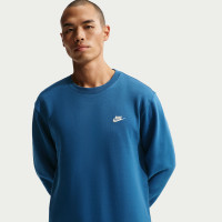 Nike Club Fleece Crew Sweater Donkerblauw Beige