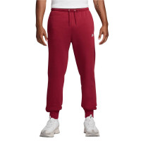 Costume de jogging en polaire Nike Sportswear Club Crew rouge foncé et blanc