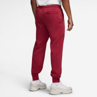 Costume de jogging en polaire Nike Sportswear Club Crew rouge foncé et blanc