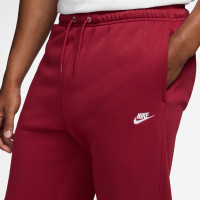 Costume de jogging en polaire Nike Sportswear Club Crew rouge foncé et blanc