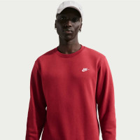 Costume de jogging en polaire Nike Sportswear Club Crew rouge foncé et blanc