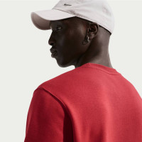Costume de jogging en polaire Nike Sportswear Club Crew rouge foncé et blanc