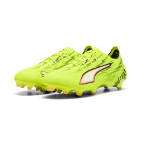 PUMA Ultra 6 Ultimate Gazon Naturel Chaussures de Foot (FG) Néon Jaune Rouge Noir
