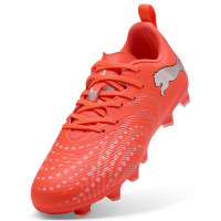 PUMA Future 9 Play Gras / Kunstgras Voetbalschoenen (MG) Kids Felrood Zilver Zwart