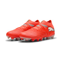PUMA Future 9 Pro Gras / Kunstgras Voetbalschoenen (MG) Felrood Zilver Zwart