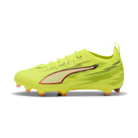PUMA Ultra 6 Pro Gazon Naturel Artificiel Chaussures de Foot (MG) Enfants Néon Jaune Rouge Noir