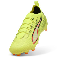 PUMA Ultra 6 Pro Gazon Naturel Artificiel Chaussures de Foot (MG) Enfants Néon Jaune Rouge Noir