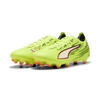 PUMA Ultra 6 Match Gazon Naturel Artificiel (MG) Néon Jaune Rouge Noir