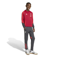 adidas Liverpool Track Sweat à Capuche 1/4-Zip 2025-2026 Enfants Rouge Gris Argenté