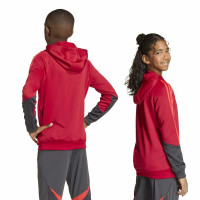 adidas Liverpool Track Sweat à Capuche 1/4-Zip 2025-2026 Enfants Rouge Gris Argenté