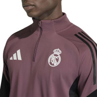 Haut d'entraînement adidas Real Madrid 1/4-Zip 2025-2026 violet noir blanc