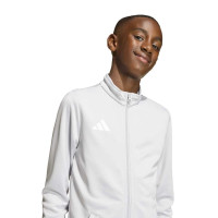 Veste d'entraînement adidas Entrada 26 pour Enfants, gris et blanc