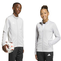 Veste d'entraînement adidas Entrada 26 pour Enfants, gris et blanc
