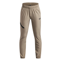 Survêtement tissé Unstoppable Under Armour à fermeture éclair intégrale pour Enfants, beige et noir