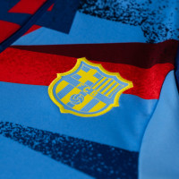 Haut d'entraînement Nike FC Barcelona Pre-Match Strike 1/4 Zip 2025-2026 bleu foncé jaune