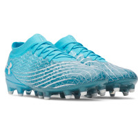 Under Armour Magnetico Pro 5 Gazon Naturel Chaussures de Foot (FG) Bleu Azure Blanc