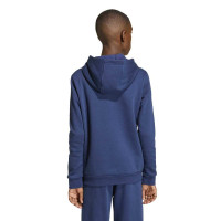 Sweat à capuche adidas Entrada 26 pour enfants, bleu foncé et blanc