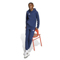 Sweat à capuche adidas Entrada 26 pour enfants, bleu foncé et blanc