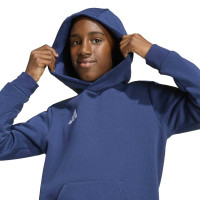 Sweat à capuche adidas Entrada 26 pour enfants, bleu foncé et blanc
