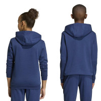Sweat à capuche adidas Entrada 26 pour enfants, bleu foncé et blanc