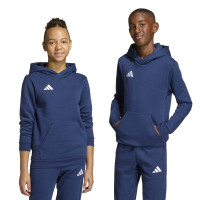 Sweat à capuche adidas Entrada 26 pour enfants, bleu foncé et blanc