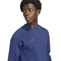 Pull adidas Tiro Travel Crew bleu foncé noir