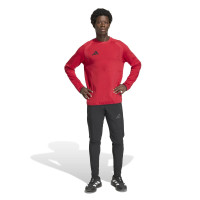 adidas Tiro Travel Crew Sweater Rood Zwart